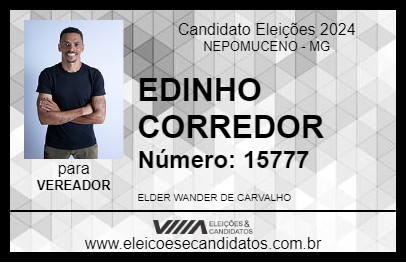 Candidato EDINHO CORREDOR 2024 - NEPOMUCENO - Eleições