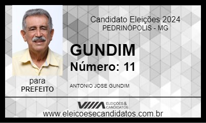 Candidato GUNDIM 2024 - PEDRINÓPOLIS - Eleições