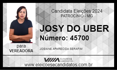 Candidato JOSY DO UBER 2024 - PATROCÍNIO - Eleições