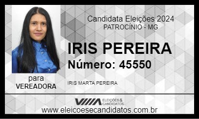 Candidato IRIS PEREIRA 2024 - PATROCÍNIO - Eleições