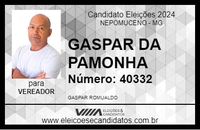 Candidato GASPAR DA PAMONHA 2024 - NEPOMUCENO - Eleições