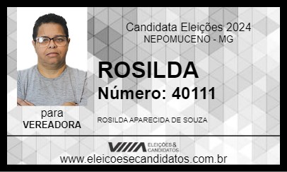 Candidato ROSILDA 2024 - NEPOMUCENO - Eleições