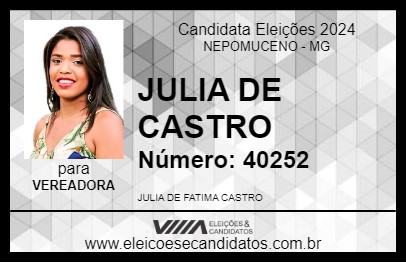 Candidato JULIA DE CASTRO 2024 - NEPOMUCENO - Eleições