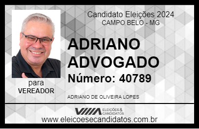 Candidato ADRIANO ADVOGADO 2024 - CAMPO BELO - Eleições