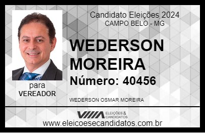 Candidato WEDERSON MOREIRA 2024 - CAMPO BELO - Eleições