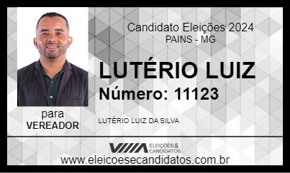 Candidato LUTÉRIO LUIZ 2024 - PAINS - Eleições