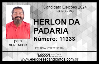 Candidato HERLON DA PADARIA 2024 - PAINS - Eleições