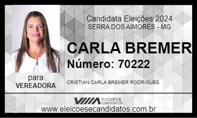 Candidato CARLA BREMER 2024 - SERRA DOS AIMORÉS - Eleições