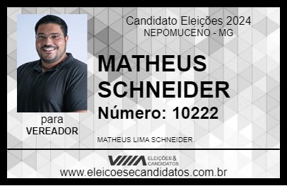 Candidato PROFESSOR MATHEUS SCHNEIDER 2024 - NEPOMUCENO - Eleições