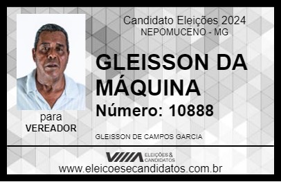 Candidato GLEISSON DA MÁQUINA 2024 - NEPOMUCENO - Eleições