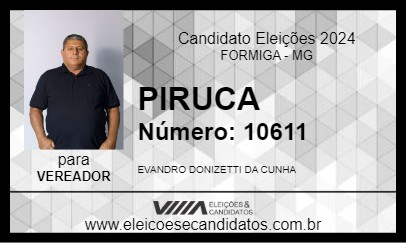 Candidato PIRUCA 2024 - FORMIGA - Eleições