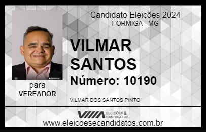 Candidato VILMAR SANTOS 2024 - FORMIGA - Eleições