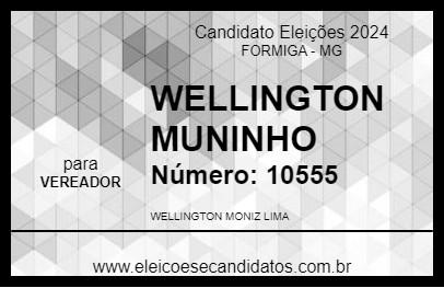 Candidato WELLINGTON MUNINHO 2024 - FORMIGA - Eleições