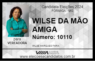 Candidato WILSE DA MÃO AMIGA 2024 - FORMIGA - Eleições