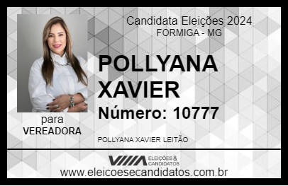 Candidato POLLYANA XAVIER 2024 - FORMIGA - Eleições