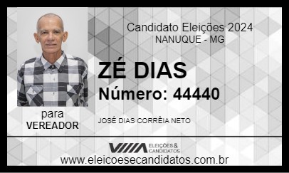 Candidato ZÉ DIAS 2024 - NANUQUE - Eleições