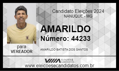 Candidato AMARILDO 2024 - NANUQUE - Eleições