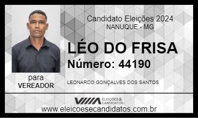 Candidato LÉO DO FRISA 2024 - NANUQUE - Eleições