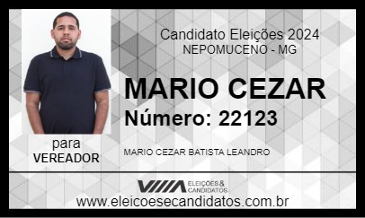 Candidato MÁRIO CEZAR - GUGU 2024 - NEPOMUCENO - Eleições