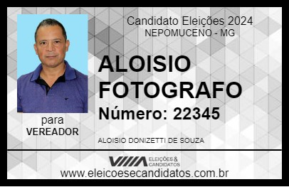 Candidato ALOISIO FOTOGRAFO 2024 - NEPOMUCENO - Eleições