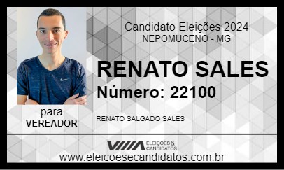 Candidato RENATO SALES 2024 - NEPOMUCENO - Eleições