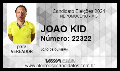 Candidato JOAO KID 2024 - NEPOMUCENO - Eleições