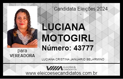 Candidato LUCIANA MOTOGIRL 2024 - NEPOMUCENO - Eleições