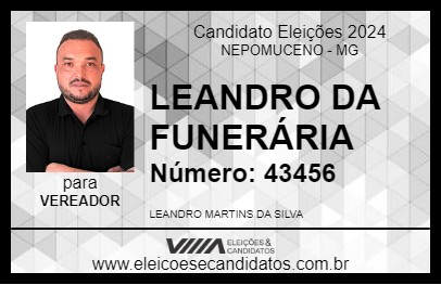 Candidato LEANDRO DA FUNERÁRIA 2024 - NEPOMUCENO - Eleições