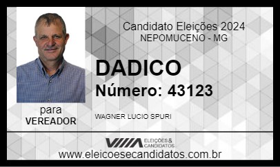 Candidato DADICO 2024 - NEPOMUCENO - Eleições