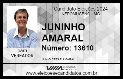 Candidato JUNINHO AMARAL 2024 - NEPOMUCENO - Eleições