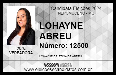 Candidato LOHAYNE ABREU 2024 - NEPOMUCENO - Eleições