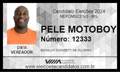 Candidato PELE MOTOBOY 2024 - NEPOMUCENO - Eleições