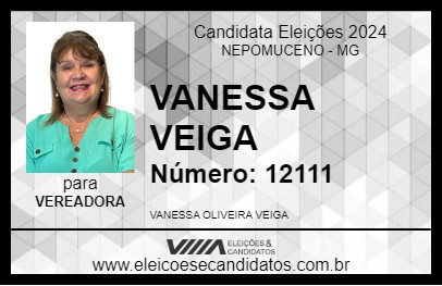 Candidato VANESSA VEIGA 2024 - NEPOMUCENO - Eleições