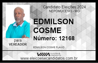 Candidato EDMILSON COSME 2024 - NEPOMUCENO - Eleições