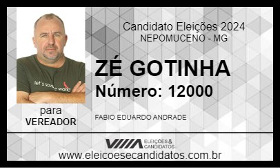 Candidato ZÉ GOTINHA 2024 - NEPOMUCENO - Eleições