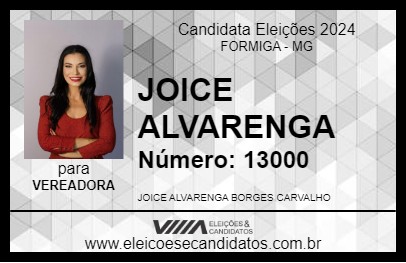 Candidato JOICE ALVARENGA 2024 - FORMIGA - Eleições