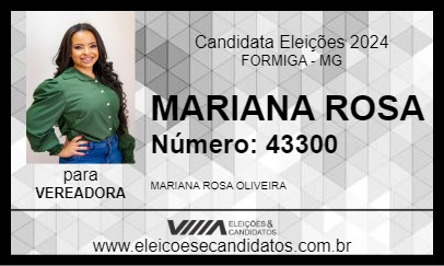 Candidato MARIANA ROSA 2024 - FORMIGA - Eleições