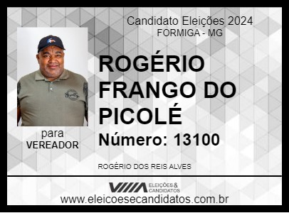 Candidato ROGÉRIO FRANGO DO PICOLÉ 2024 - FORMIGA - Eleições