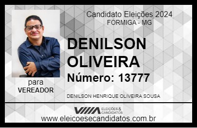 Candidato DENILSON OLIVEIRA 2024 - FORMIGA - Eleições