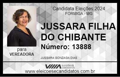 Candidato JUSSARA FILHA DO CHIBANTE 2024 - FORMIGA - Eleições