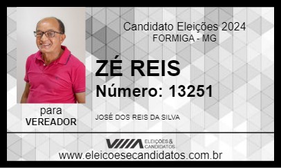 Candidato ZÉ REIS 2024 - FORMIGA - Eleições