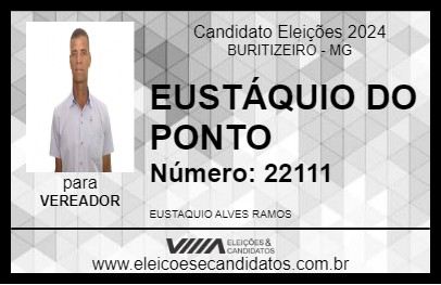 Candidato EUSTÁQUIO DO PONTO 2024 - BURITIZEIRO - Eleições