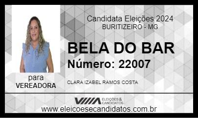 Candidato BELA DO BAR 2024 - BURITIZEIRO - Eleições