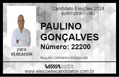 Candidato PAULINO GONÇALVES 2024 - BURITIZEIRO - Eleições