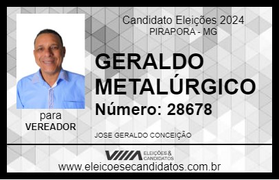 Candidato GERALDO METALÚRGICO 2024 - PIRAPORA - Eleições