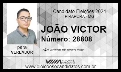 Candidato JOÃO VICTOR 2024 - PIRAPORA - Eleições