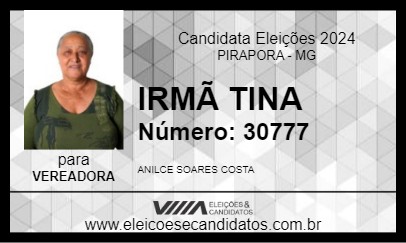 Candidato IRMÃ TINA 2024 - PIRAPORA - Eleições