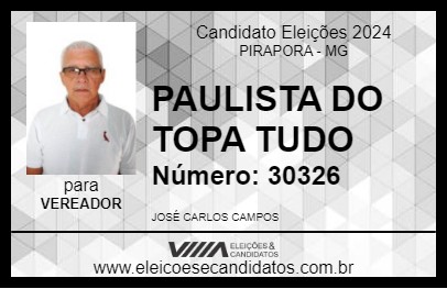 Candidato PAULISTA DO TOPA TUDO 2024 - PIRAPORA - Eleições