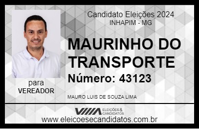 Candidato MAURINHO DO TRANSPORTE 2024 - INHAPIM - Eleições