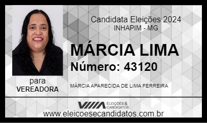 Candidato MÁRCIA LIMA 2024 - INHAPIM - Eleições